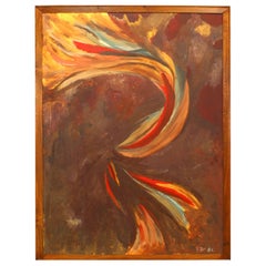 Pintura Abstracta Americana Llama Multicolor