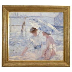 Copia di un dipinto "Newport" con donne in riva al mare