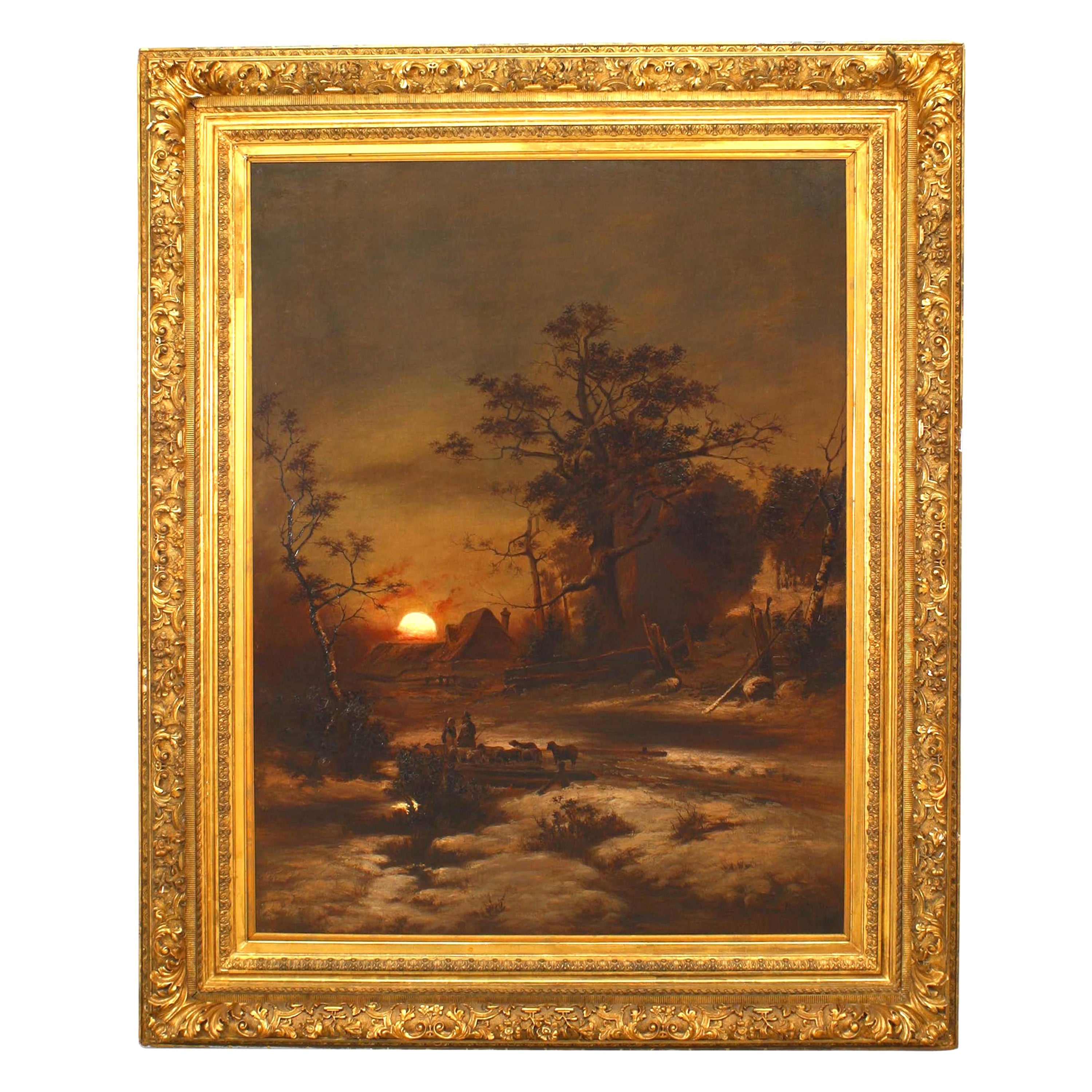 Paesaggio olandese continentale con pecore vicino a un cottage
