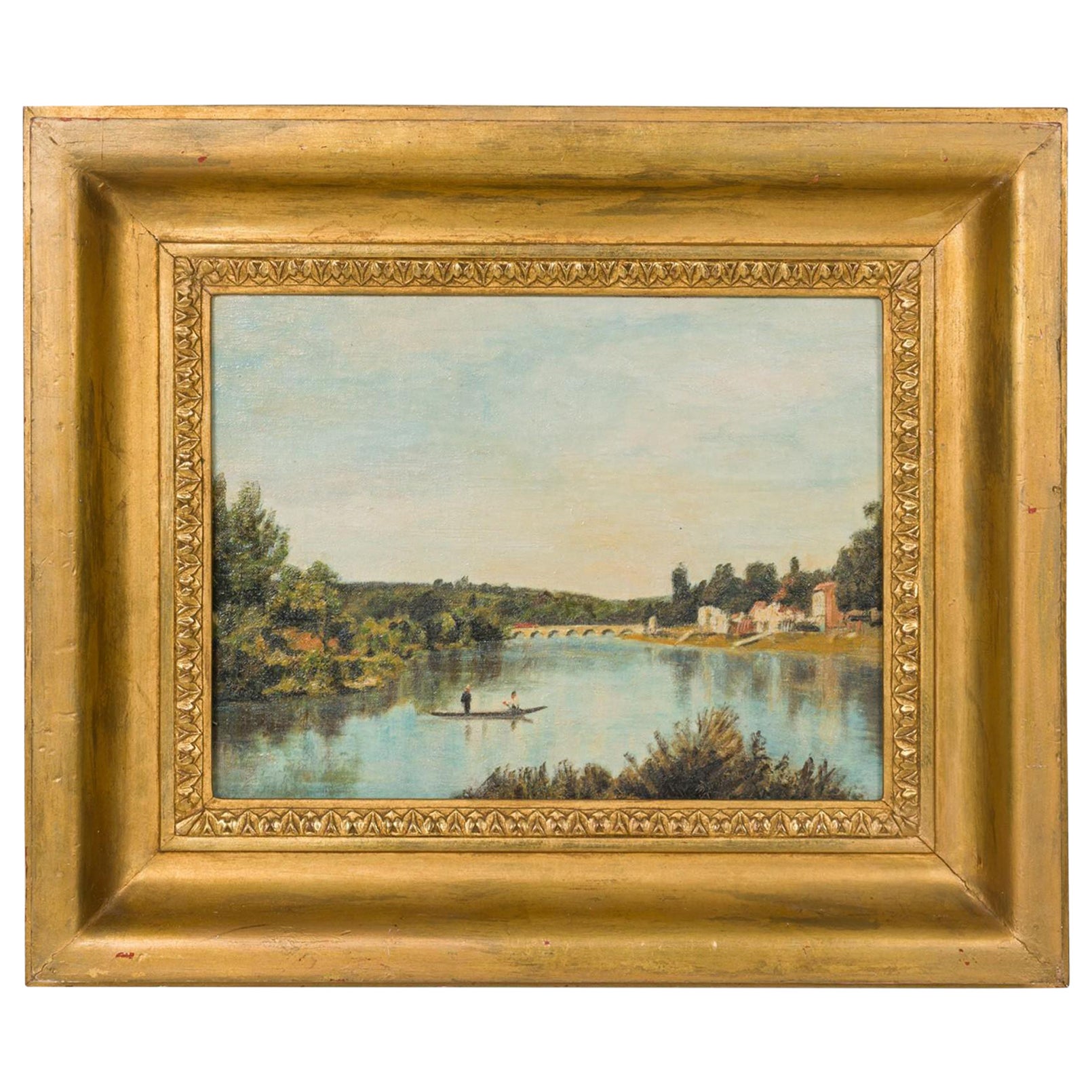 Landscape of Houses by a Stream