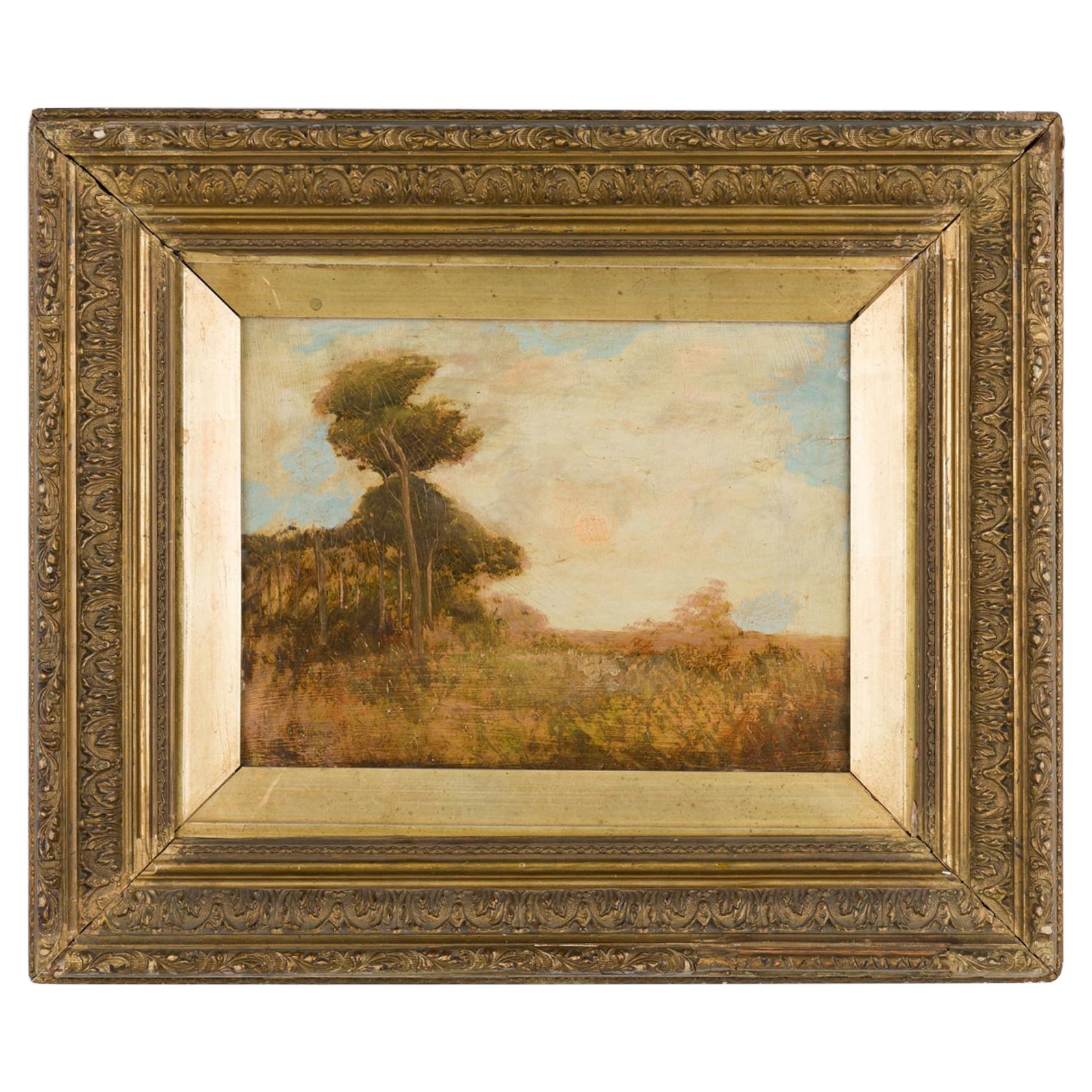English Victorian Landscape of Field and Trees