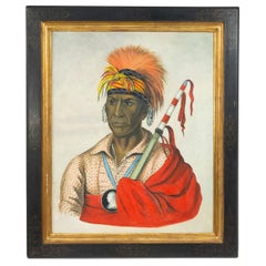 Ritratto di indiano con bastone bianco e rosso