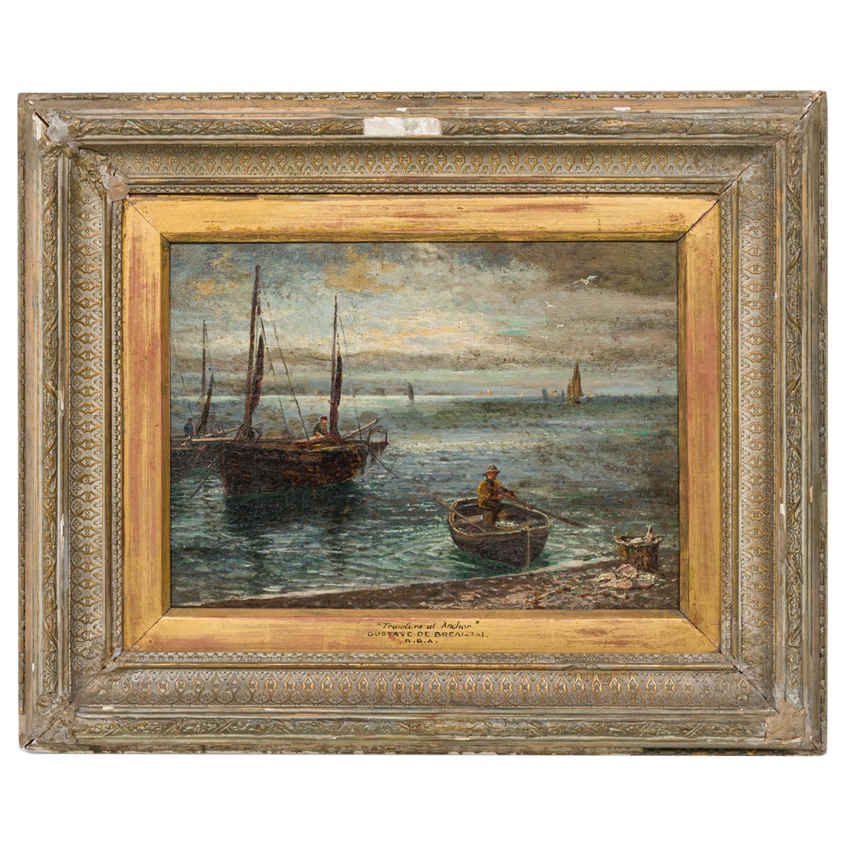 Pittura vittoriana inglese di paesaggi marini