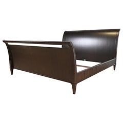 Barbara Barry for Baker Furniture Modern Regency Mahogany King Size Sleigh Bed