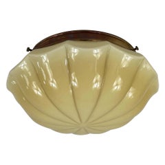 Art Deco Swedish Grace Opaline Flush Mont, 1930s