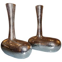 Pair of Mid-Century Golf Club form Vases 'Chrome'