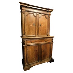Double body sideboard, credenzas in inlaid walnut, Italy