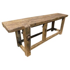 Mesa de trabajo, banco de carpintero de madera maciza, Italia