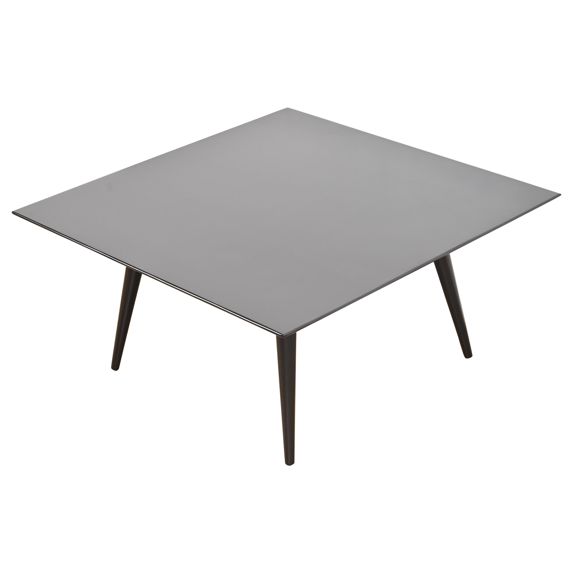 Paul McCobb Planner Group Black Lacquered Square Coffee Table, Newly Refinished