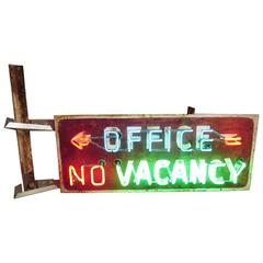 Vintage Neon Motel Office Vacancy / No Vacancy Sign