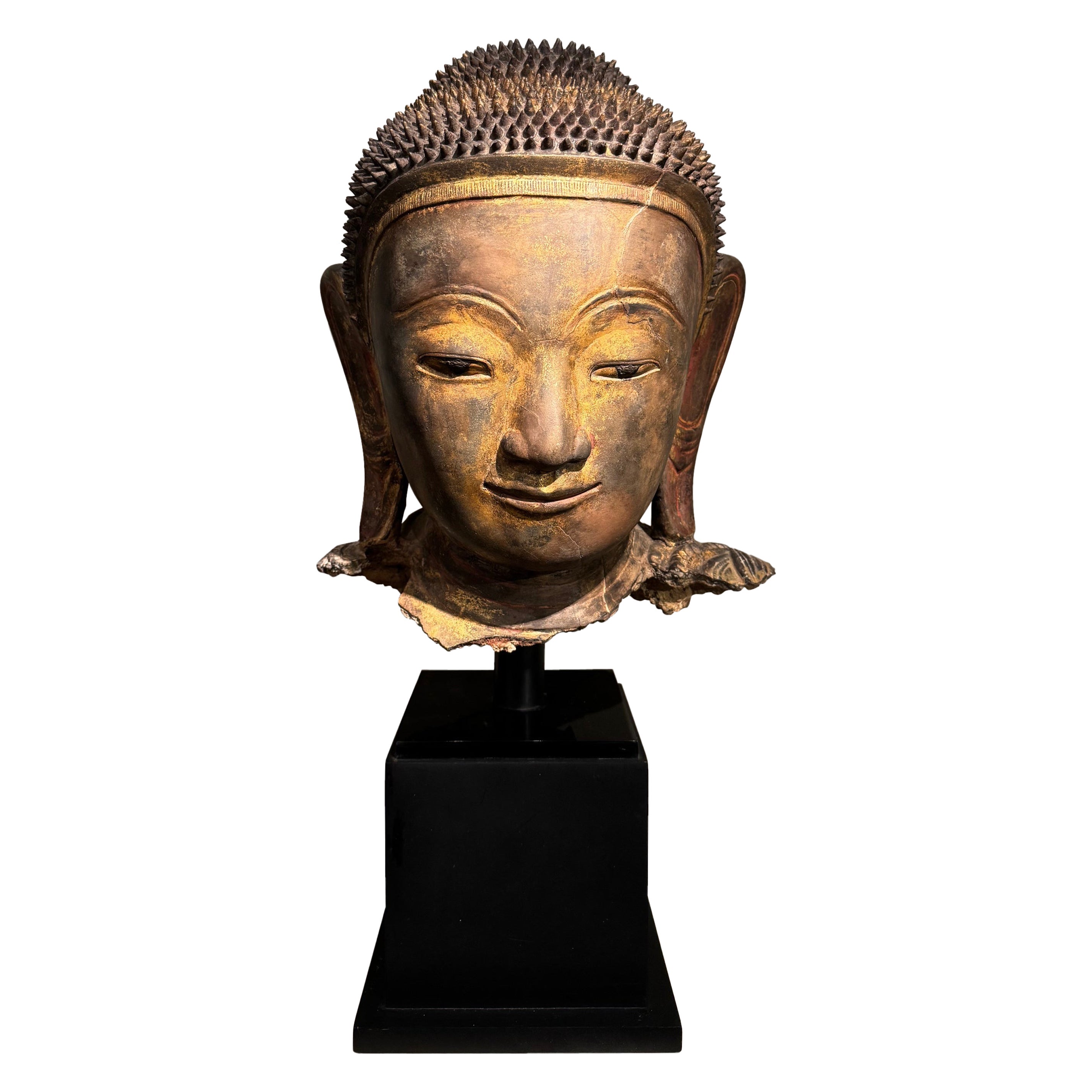 Large terracotta Buddha head, Burma, Shan States, late 18th Century