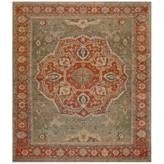 Authentic Antique Floral Grau und Rot Ziegler Sultanabad Teppich  14'4"x17'4"