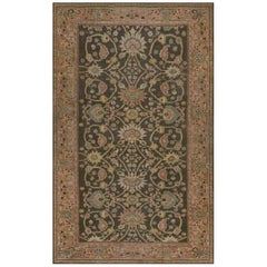 Antique Hand-Woven Wool Floral and Paisley Authentic Persian Sultanabad Rug