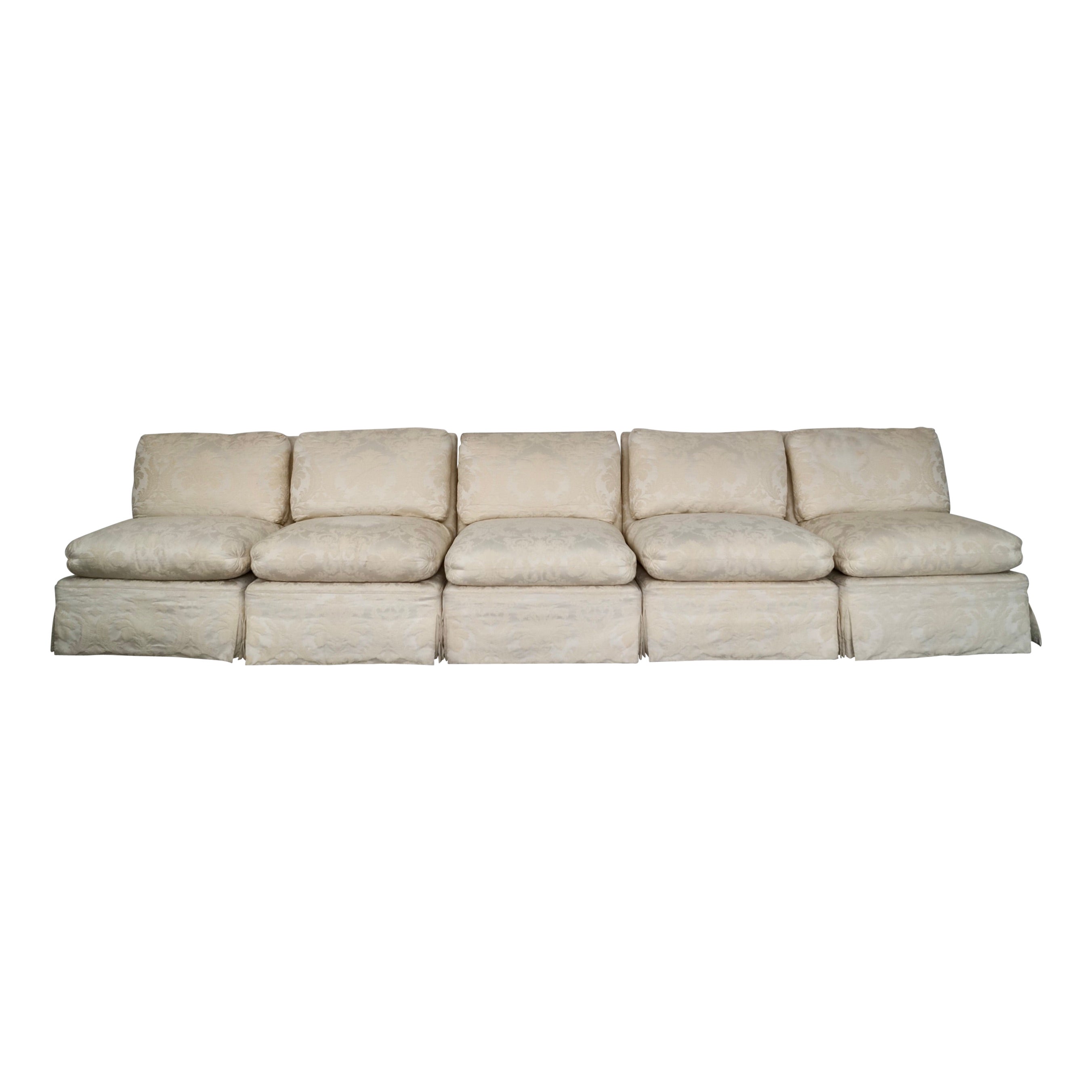 1970's Hollywood Regency Marge Carson 5-Piece Modular Sectional Sofa
