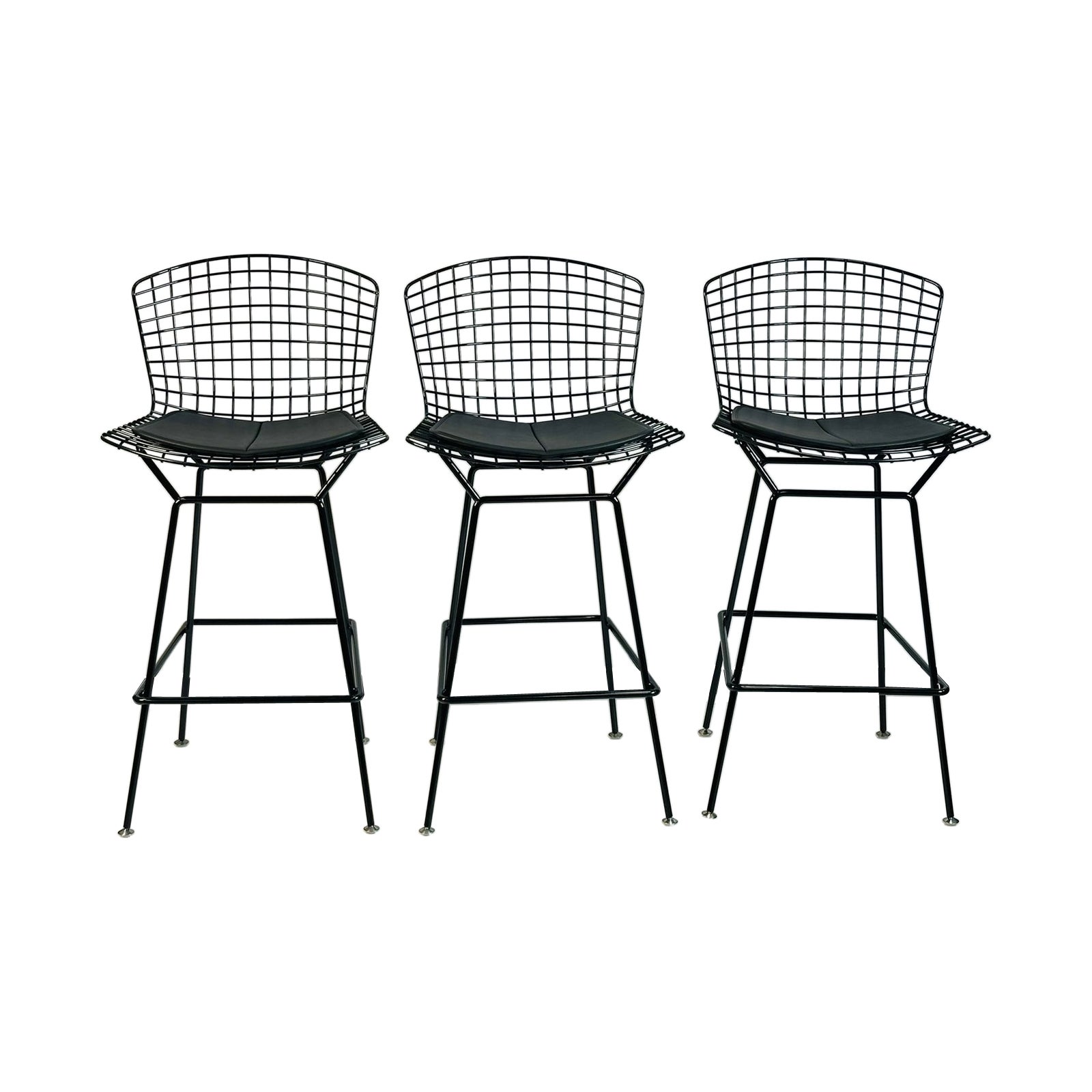 Set of Three Harry Bertoia Barstools for Knoll, Signed & New in Original Boxes