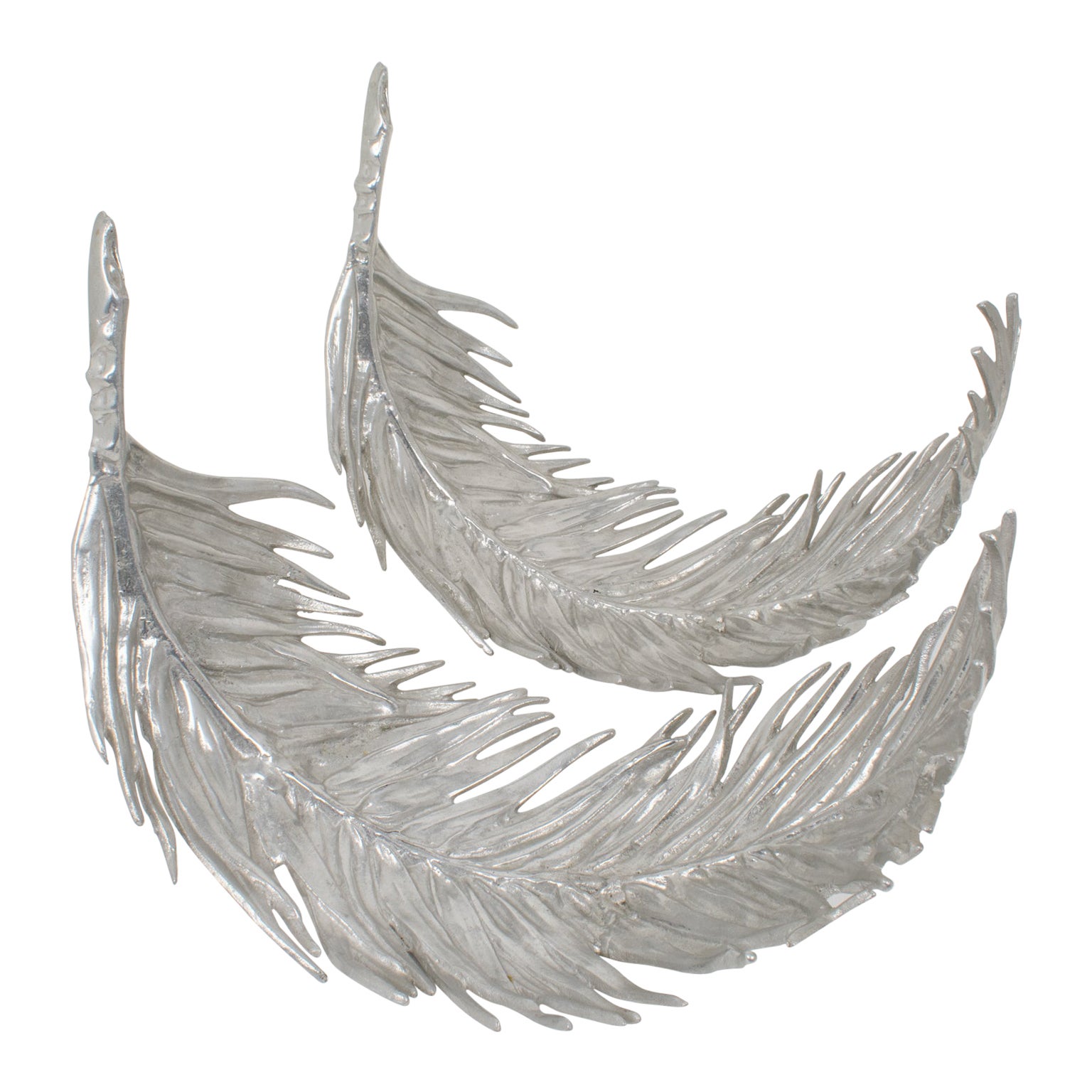Arthur Court Aluminum Tray, Palm Frond Design, 2 pieces For Sale