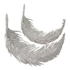 Plateau en aluminium Arthur Court, Palm Frond Design, 2 pièces