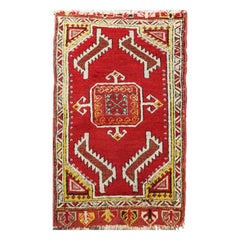 Antique Yastik Turkish Anatolian Rug, Oushak