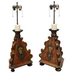 18th Century Italian Pricket Table Lamps
