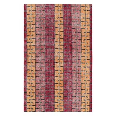 Vintage Zeki Müren Rug with Polychromatic Geometric Stripes from Rug & Kilim