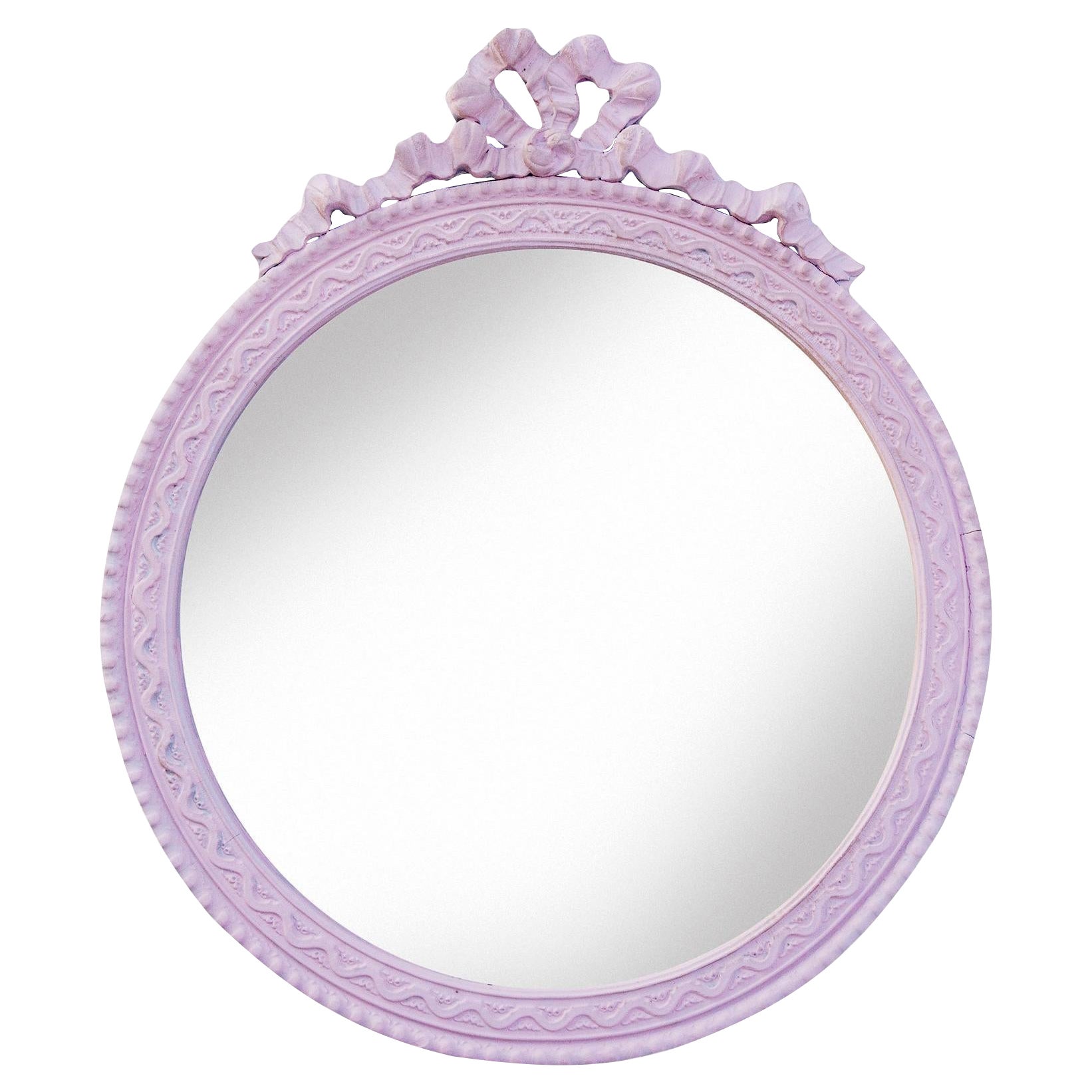 Pink Round Gesso/ Pine Mirror Bow Crown