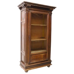 ¡Antiguo Renacimiento Francés de 1800, Nogal, Vitrina, Armario, Librería!