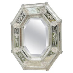 Venetian Mirror In Colorless Murano Glass, Circa 1880