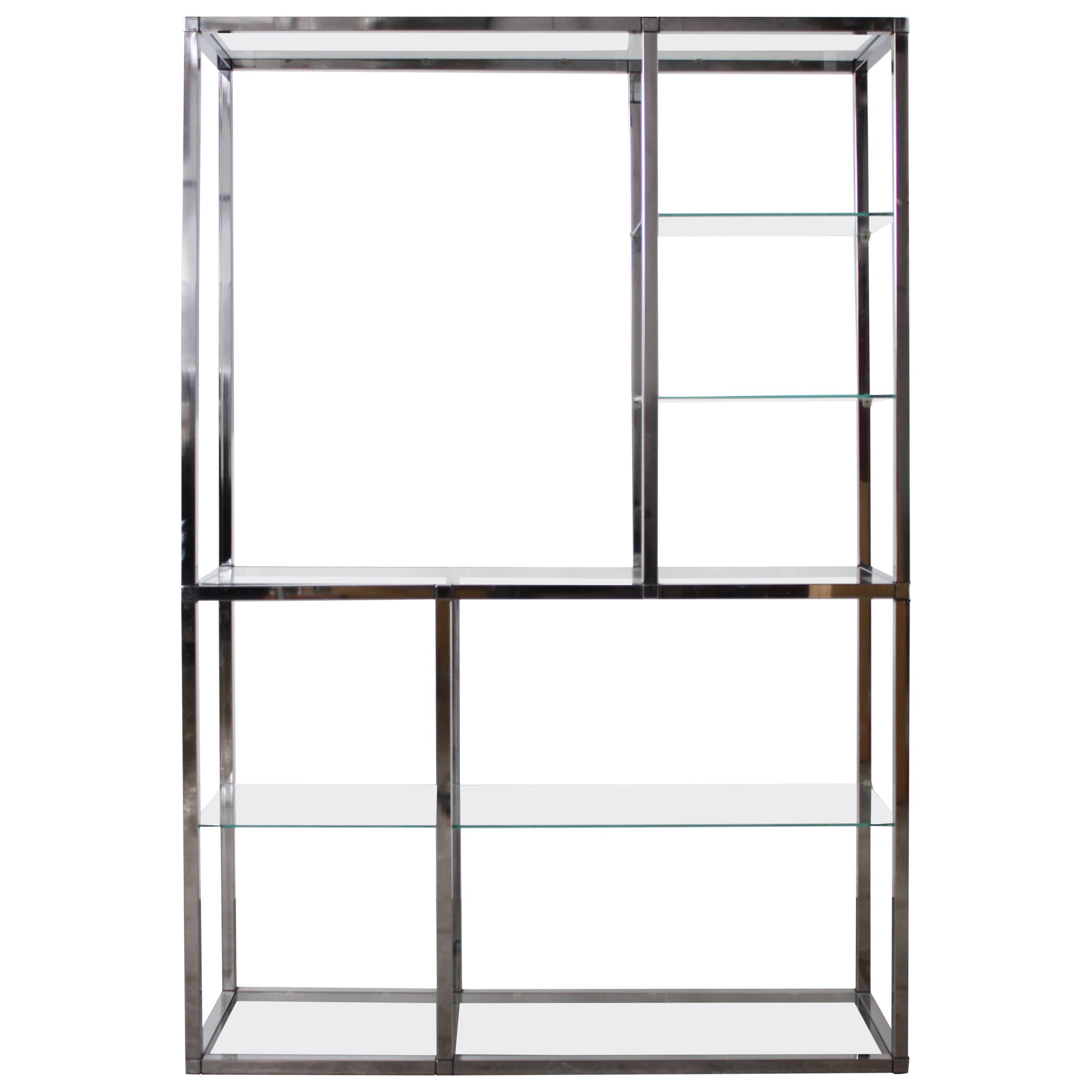 Chrome Etagere in the Style of Milo Baughman