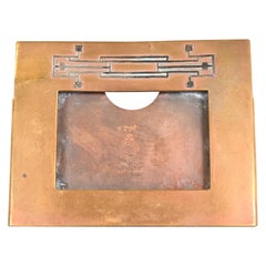 Heintz Arts & Crafts Sterling Silver on Bronze Desk Calendar or Picture Frame