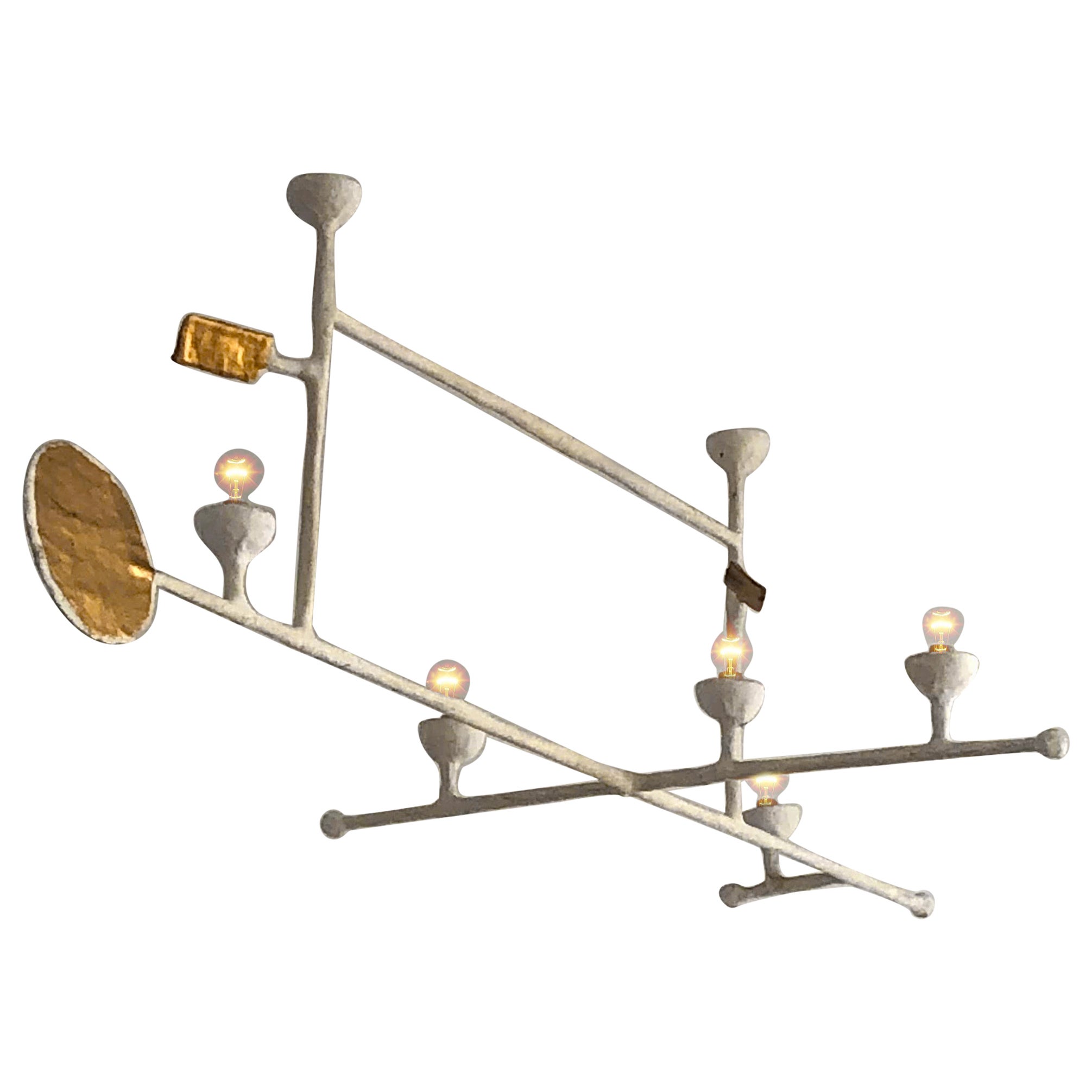 Plafonnier postmoderne sculptural, dans le style de DIEGO GIACOMETTI, France 1990 en vente
