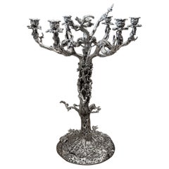 Silver plated bronze candelabra, inspired by Vieux Christofle