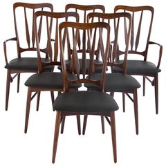 Set of six Rosewood Dining Chairs by Niels Hornslet for Koefoeds Hornslet