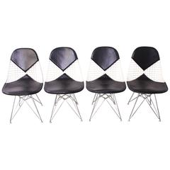 Vintage Set of Four Eames for Herman Miller DKR-2 Bikini Dining Chairs