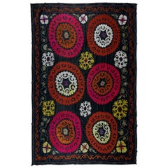 8.3x10.7 Ft Silk Embroidery Bedspread, Vintage Uzbek Throw, Suzani Blanket