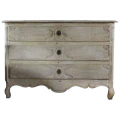 18th Century French Louis XV Style Bleached Oak Serpentine Chest
