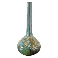 Arts & Crafts Sunflower Pottery Vase By Sir Edmund Elton