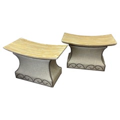 Used Tommy Bahama Studded Stools for Lexington Home Brands