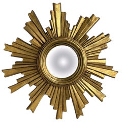 Beautiful Sunburst Starburst Convex Mirror Composition, German, circa 1960s