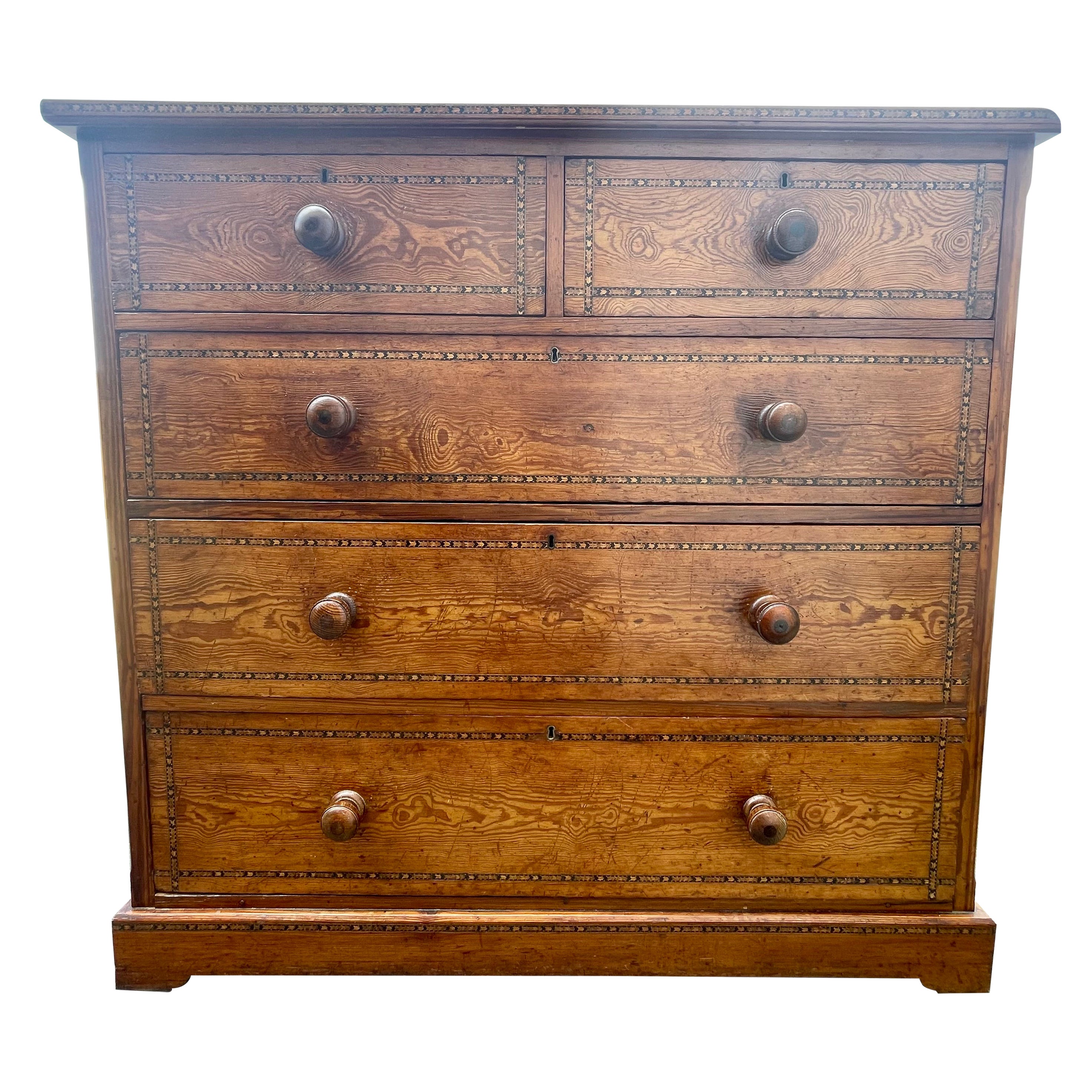 Finely Inlaid Arts & Crafts Chest of Drawers