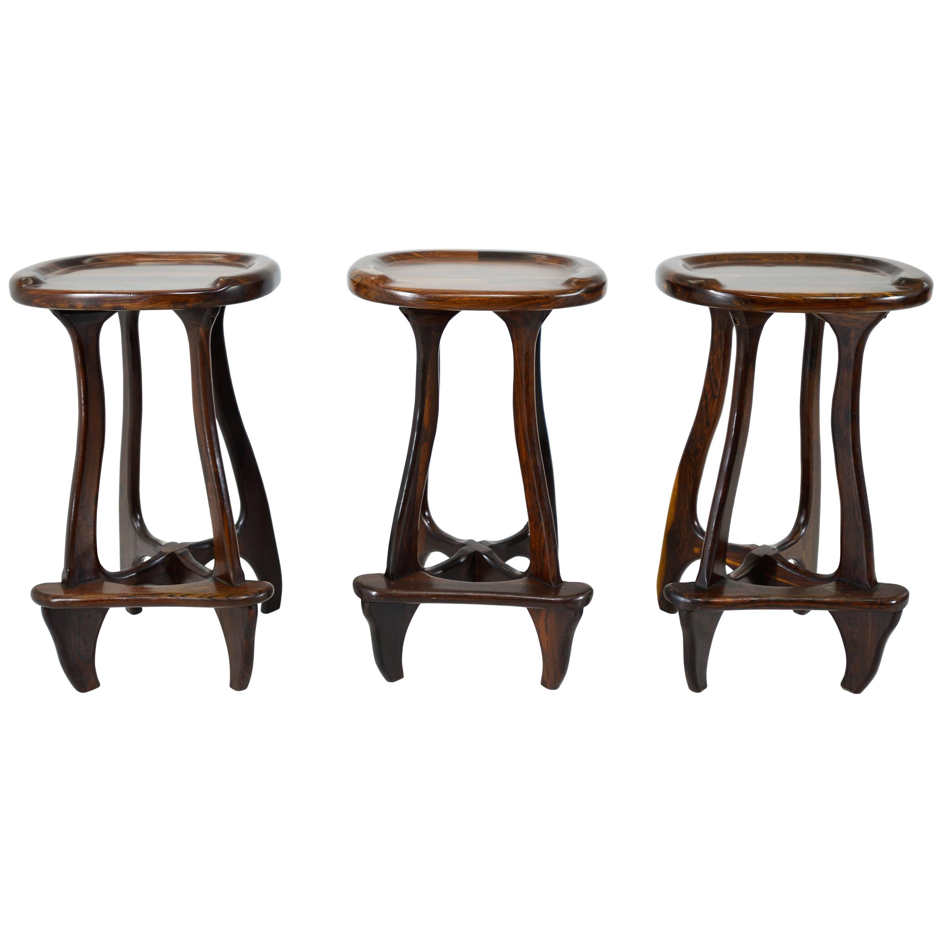 Don Shoemaker Set of Three Bar Stools