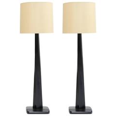 Elegant Pair of Artisan Hand-Carved Floor Lamps Attributed to F.F. Kern 8