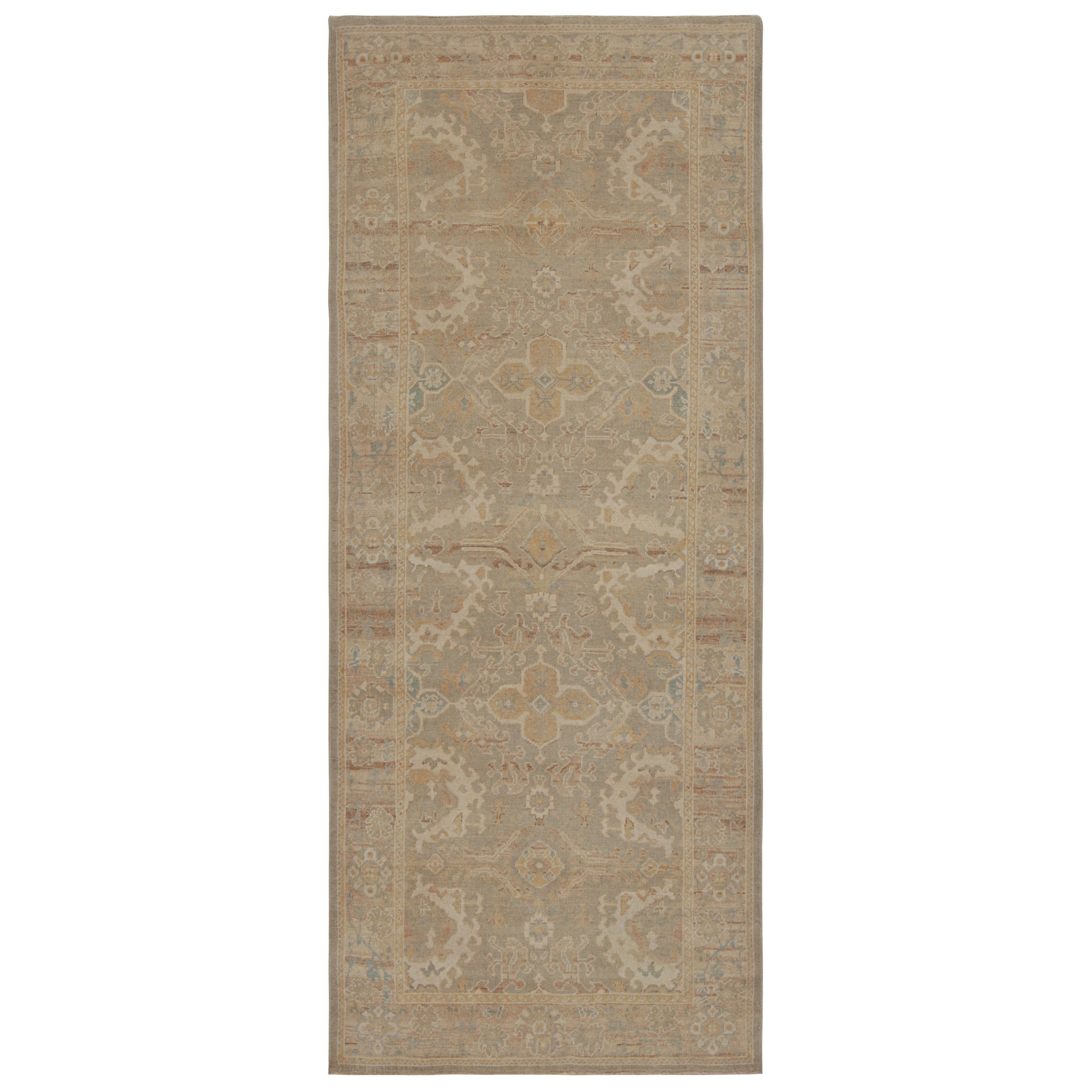 Rug & Kilim’s Khotan Style Rug in an All over Beige-Brown Floral Pattern