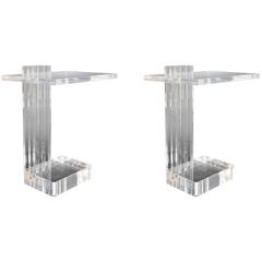 Pair of Acrylic Side Tables by Les Prismatiques 11