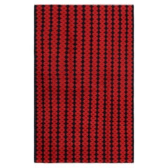 Vintage Zeki Müren Teppich mit roten und schwarzen geometrischen Streifen von Rug & Kilim