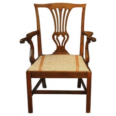Circa 1765-80 English George III Walnut Arm Chair