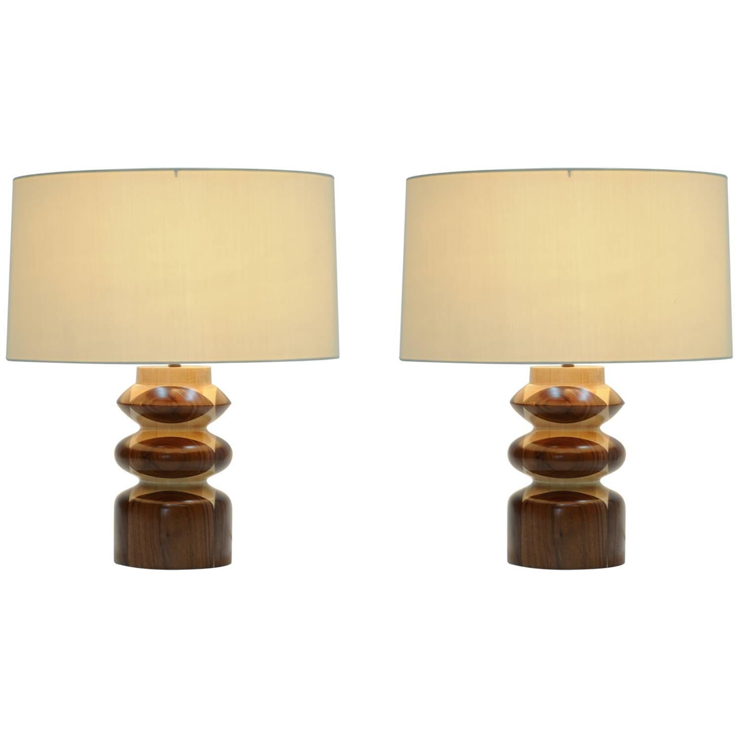 Pair of Lamps in the Manner of Raymond Lowey's Chess Pieces For Sale