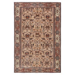 Türkischer Vintage-Teppich in Brown mit bunten geometrischen Mustern, von Rug & Kilim