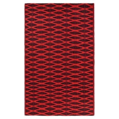Vintage Zeki Müren Rug with Red and Black Geometric Patterns from Rug & Kilim