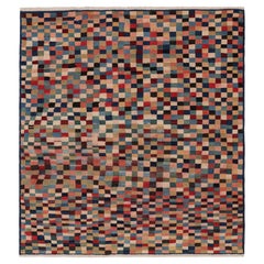 Tappeto vintage Zeki Müren con motivo geometrico policromatico da Rug & Kilim