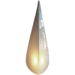 Vetri Murano Table Lamp, Monumental Triangle Tall Striped Glass Pyramid 12